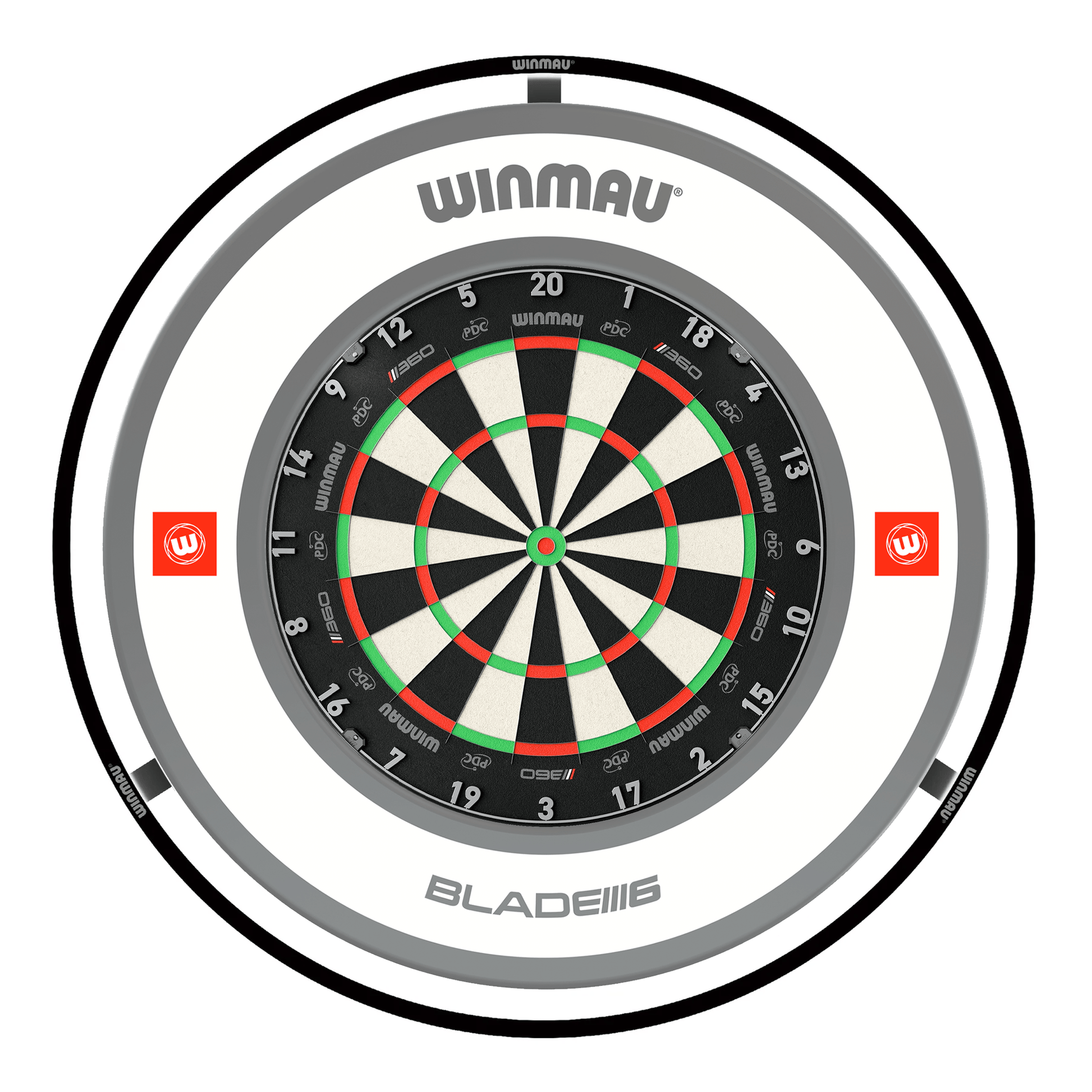 Winmau Blade 360 Dartboard, Surround & Plasma Light Bundle Dartboard Bundles