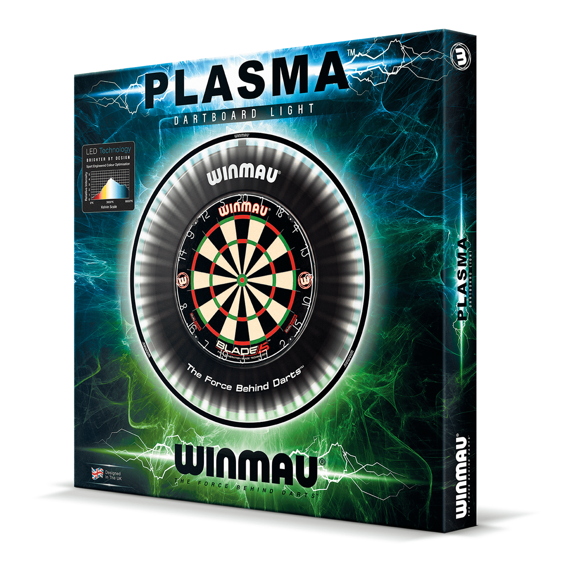 Winmau Blade 360 Dartboard, Surround & Plasma Light Bundle Dartboard Bundles