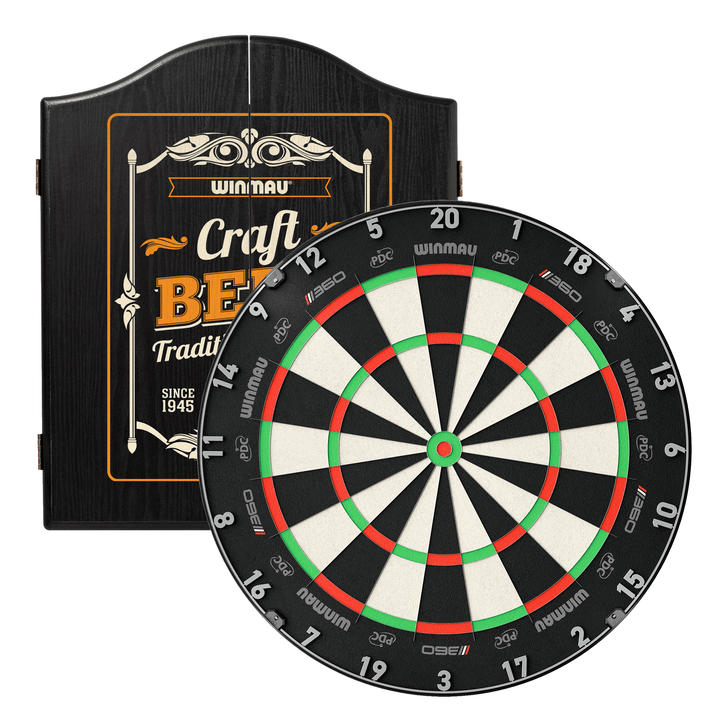 Winmau Blade 6 Dartboard & Cabinet Bundle Blade 360 / Craft Beer Boards