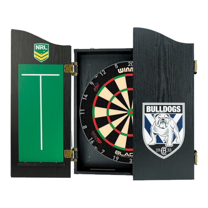 Winmau Blade 6 Dartboard, Official NRL Cabinet & Darts - Complete Darts Set Boards