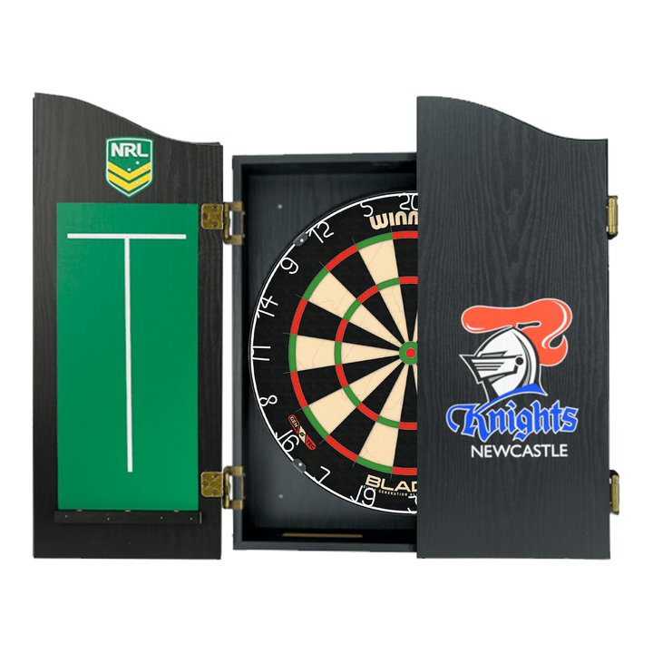 Winmau Blade 6 Dartboard, Official NRL Cabinet & Darts - Complete Darts Set Boards