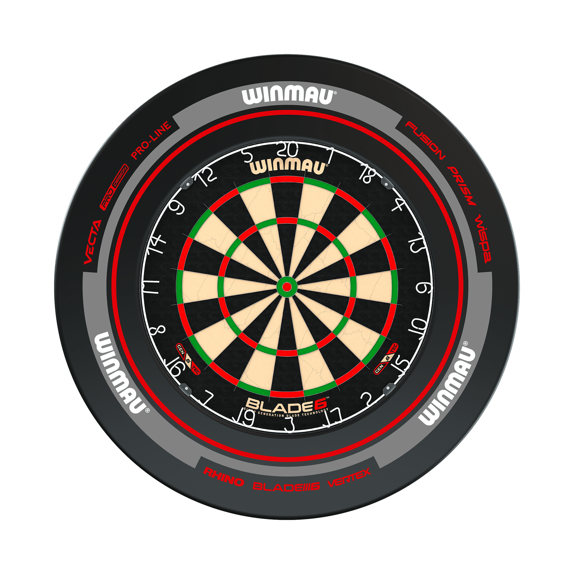 Winmau Blade 6 Dartboard & Surround Bundle Blade 6 / Advance Black/Red Boards