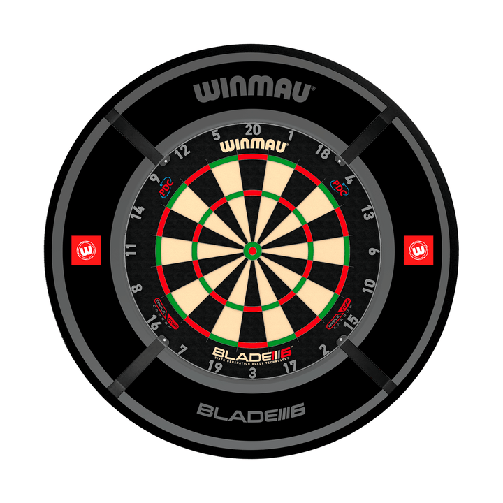 Winmau Blade 6 Dartboard, Surround & Corona Light Bundle Blade 6 Triple Core / Pro 1.0 Black / Target Corona Vision Boards