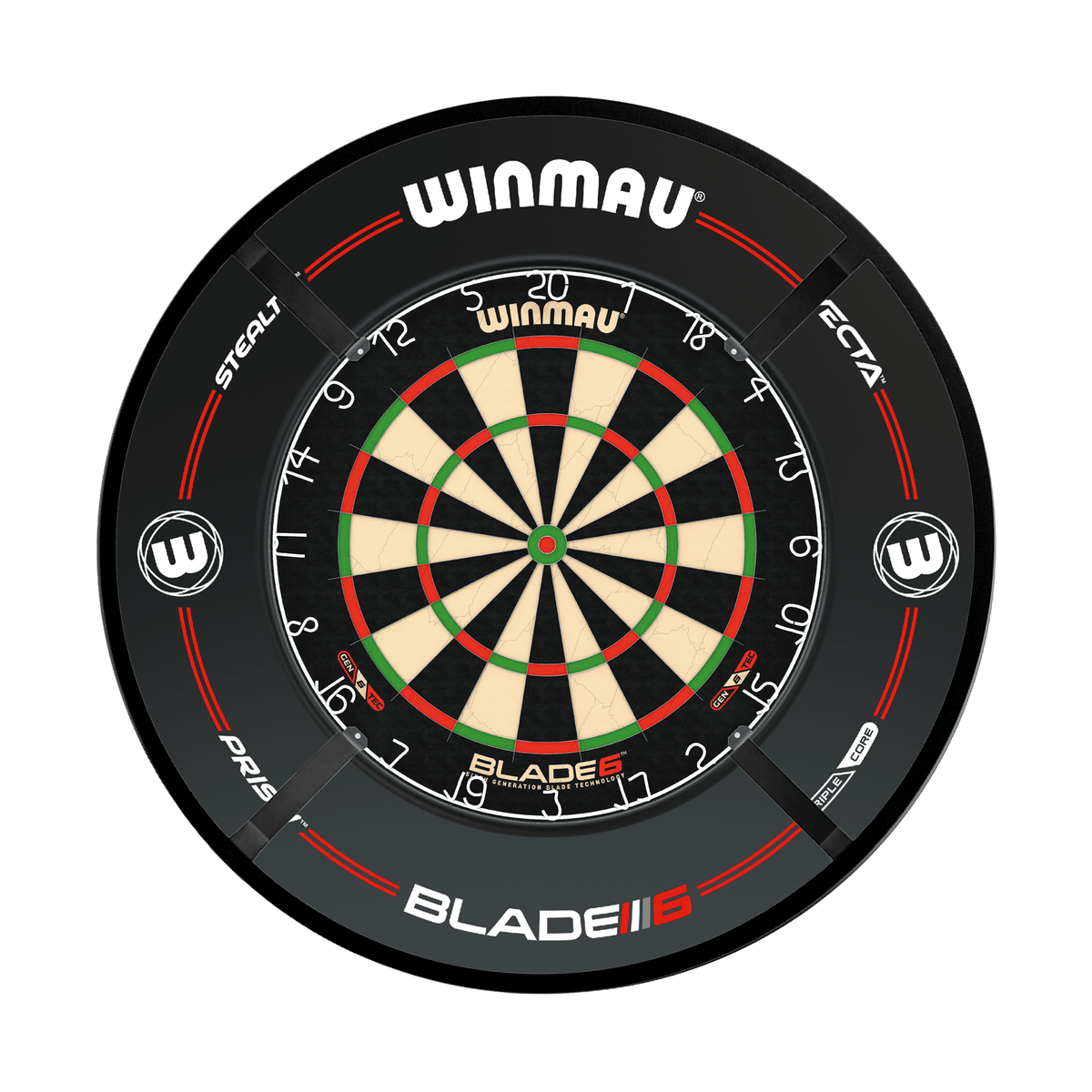 Winmau Blade 6 Dartboard, Surround & Corona Light Bundle Dartboard Bundles