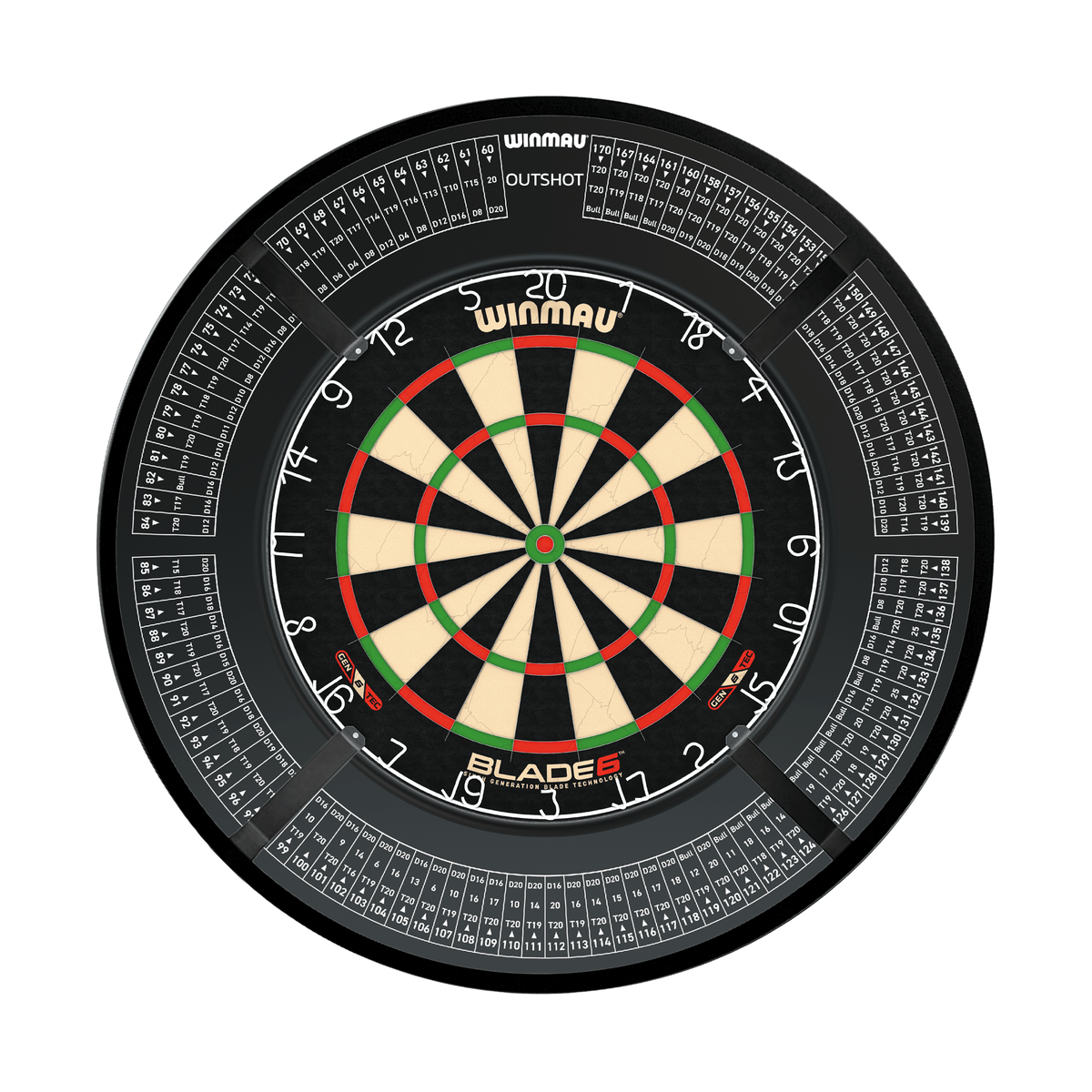 Winmau Blade 6 Dartboard, Surround & Corona Light Bundle Dartboard Bundles