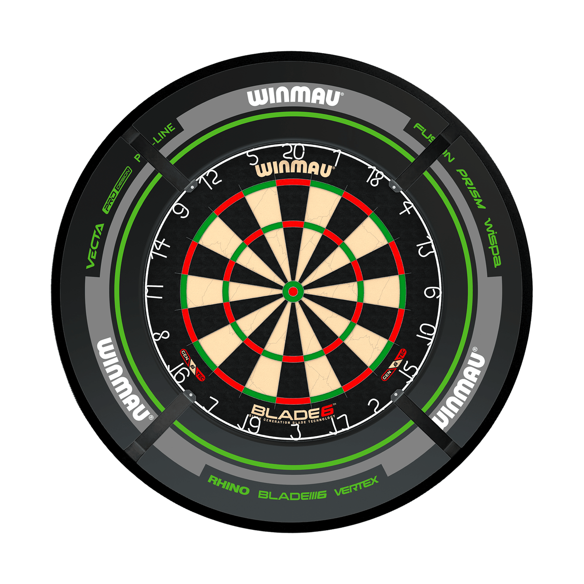 Winmau Blade 6 Dartboard, Surround & Corona Light Bundle Dartboard Bundles