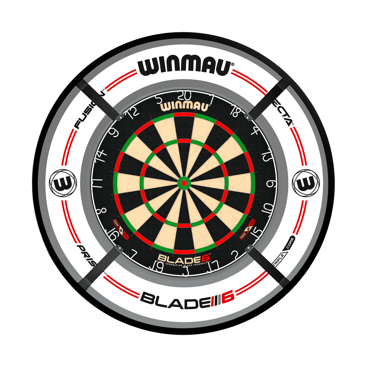 Winmau Blade 6 Dartboard, Surround & Corona Light Bundle Dartboard Bundles