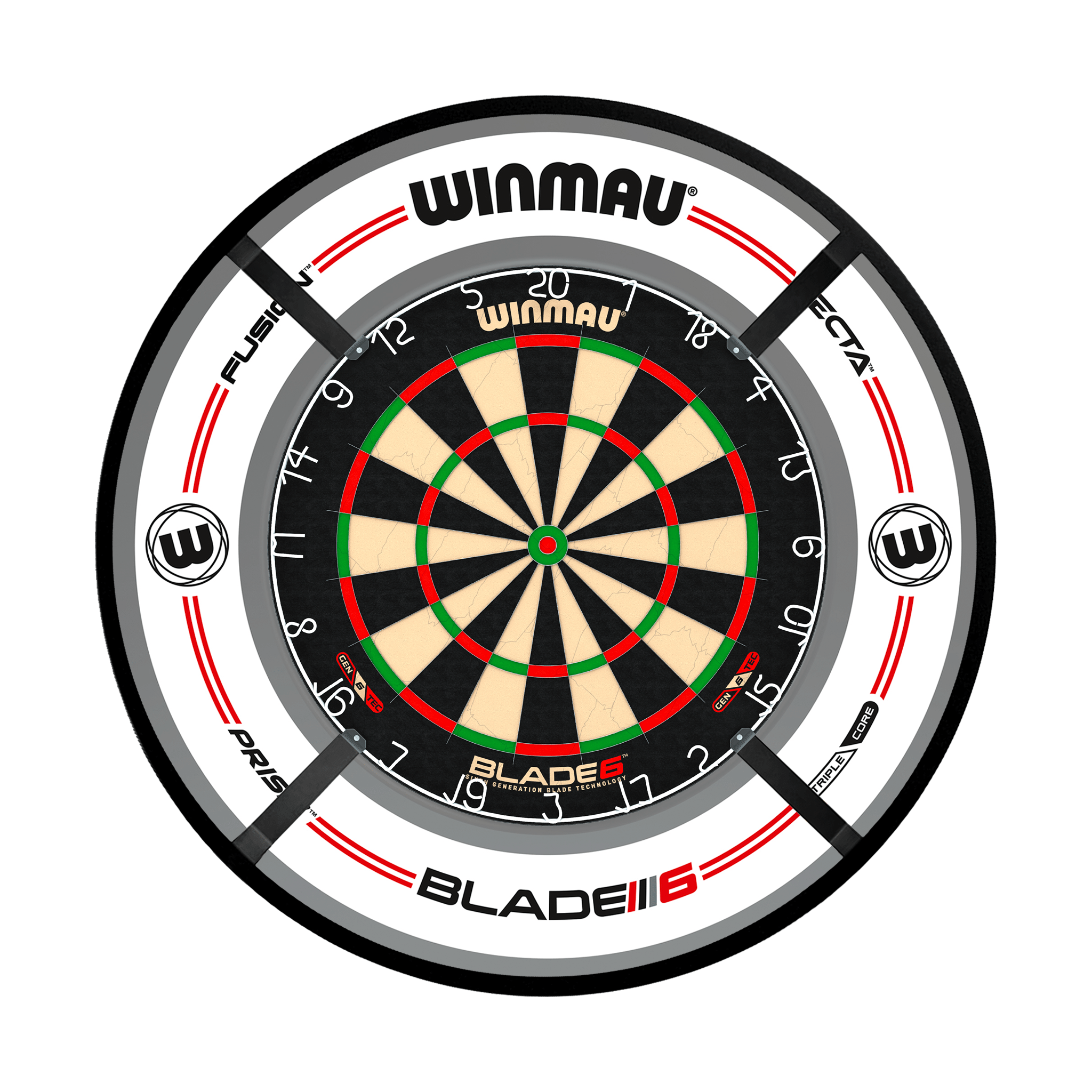 Winmau Blade 6 Dartboard, Surround & Corona Light Bundle Dartboard Bundles