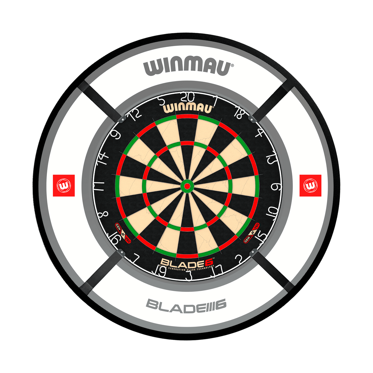 Winmau Blade 6 Dartboard, Surround & Corona Light Bundle Dartboard Bundles