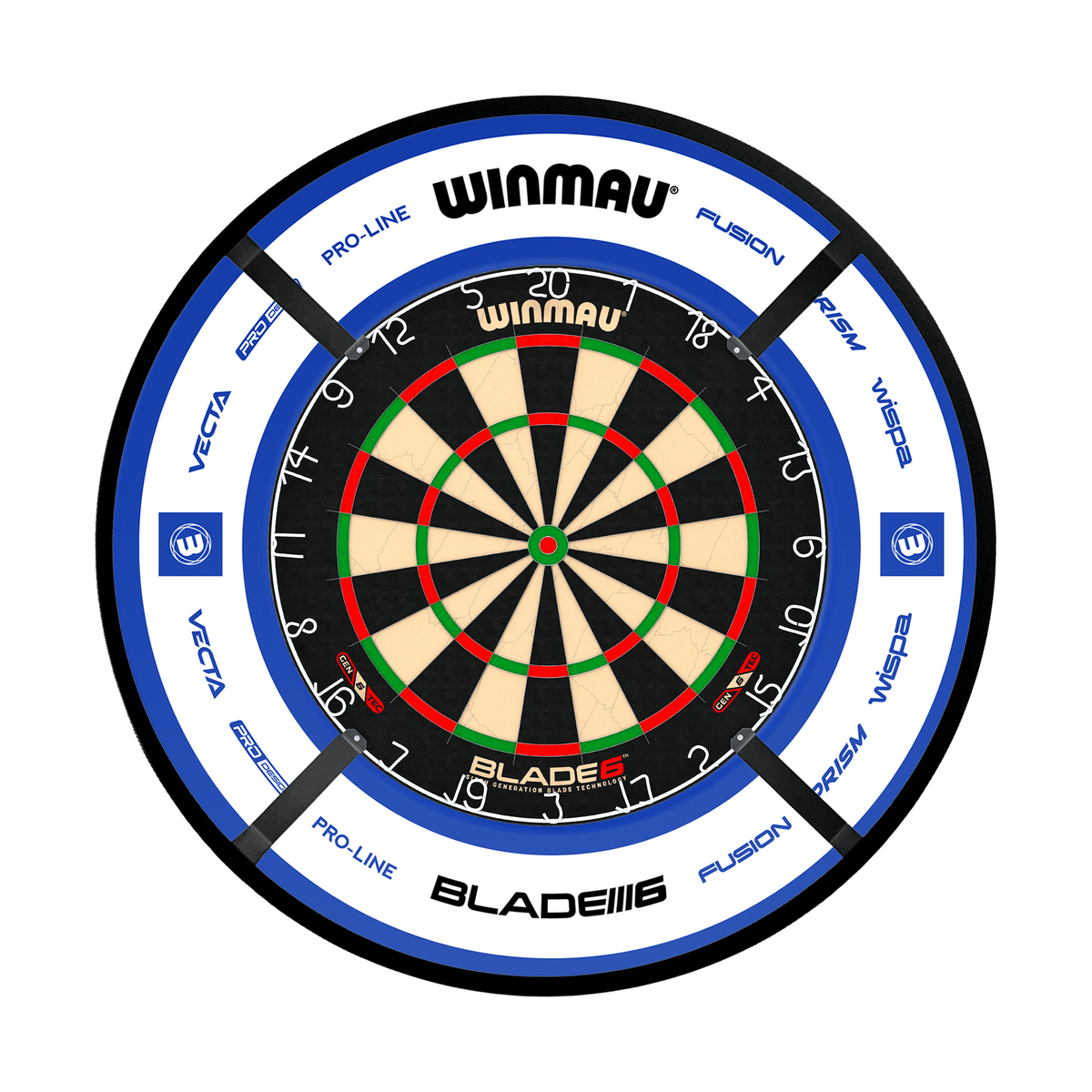 Winmau Blade 6 Dartboard, Surround & Corona Light Bundle Dartboard Bundles