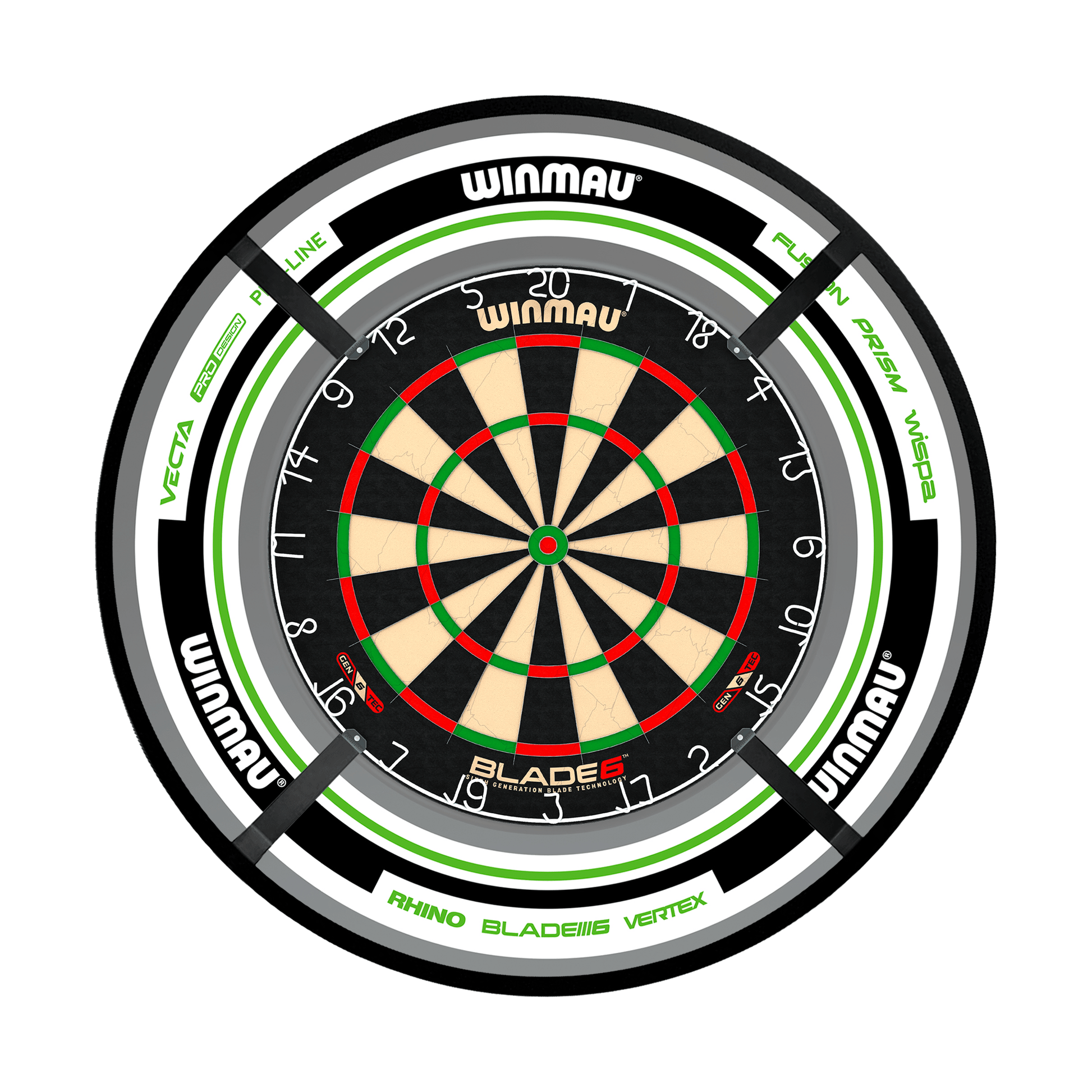 Winmau Blade 6 Dartboard, Surround & Corona Light Bundle Dartboard Bundles