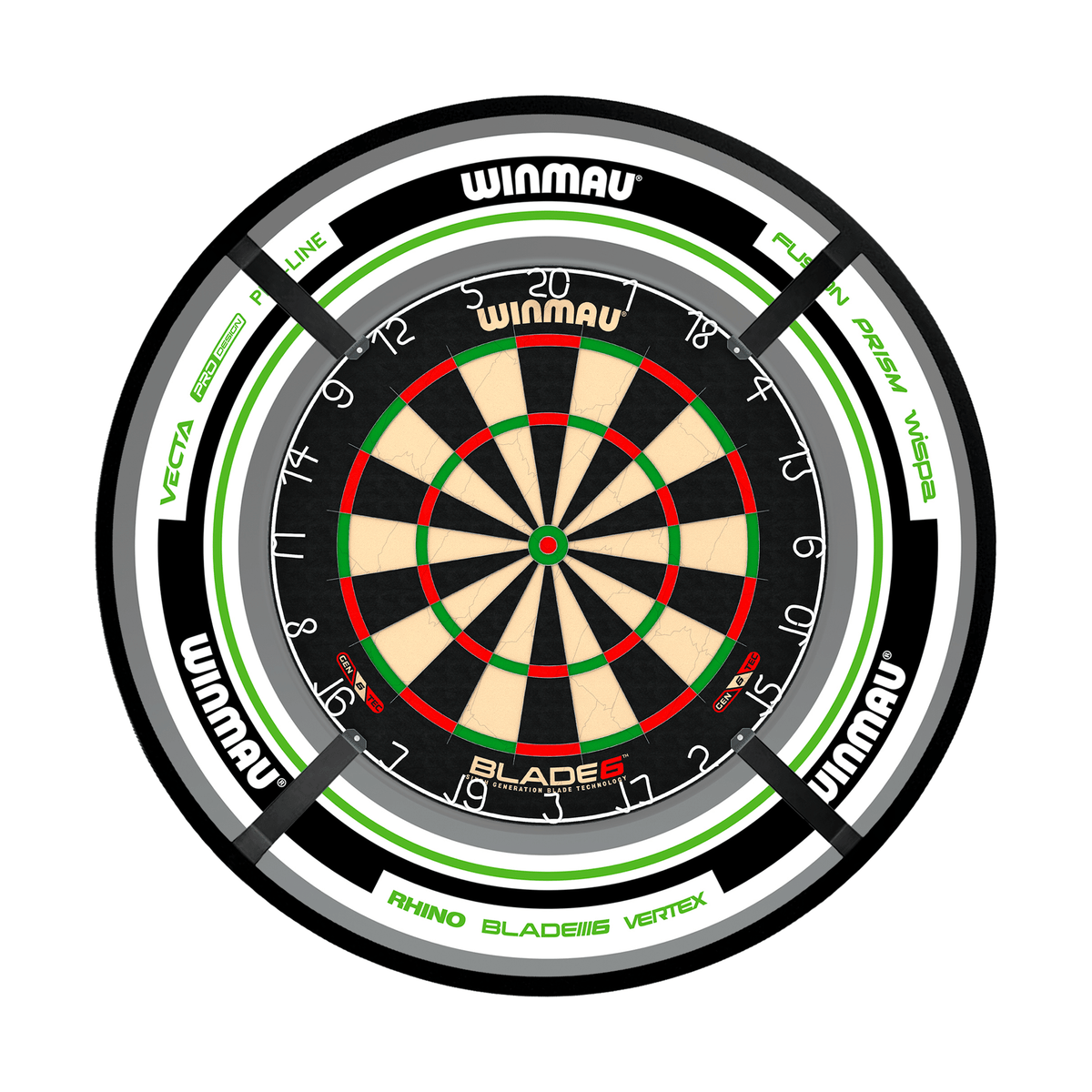 Winmau Blade 6 Dartboard, Surround & Corona Light Bundle Dartboard Bundles