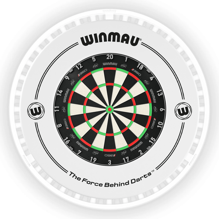 Winmau Blade 6 Dartboard, Surround & Ice White Plasma Light Bundle Blade 360 / White / Winmau Plasma Ice White Boards