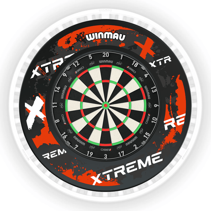 Winmau Blade 6 Dartboard, Surround & Ice White Plasma Light Bundle Blade 360 / Xtreme Red / Winmau Plasma Ice White Boards