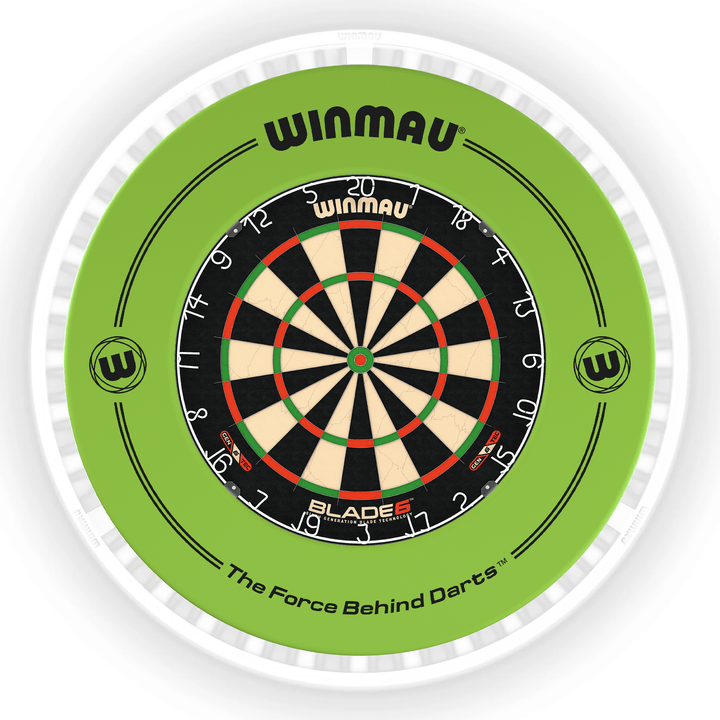 Winmau Blade 6 Dartboard, Surround & Ice White Plasma Light Bundle Blade 6 / Green / Winmau Plasma Ice White Boards