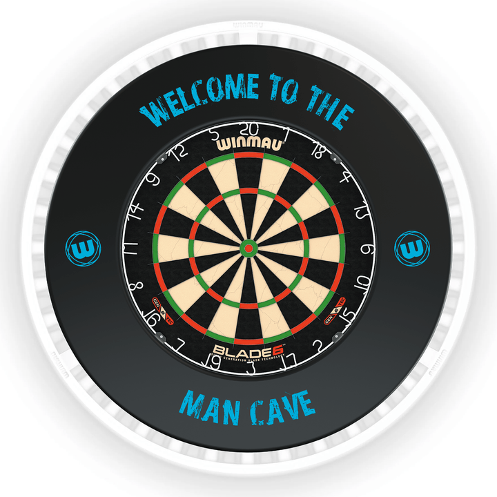 Winmau Blade 6 Dartboard, Surround & Ice White Plasma Light Bundle Blade 6 / Man Cave / Winmau Plasma Ice White Boards