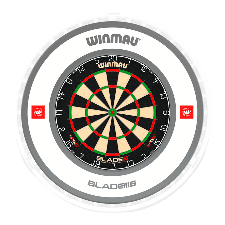 Winmau Blade 6 Dartboard, Surround & Ice White Plasma Light Bundle Blade 6 / Pro 1.0 White / Winmau Plasma Ice White Boards