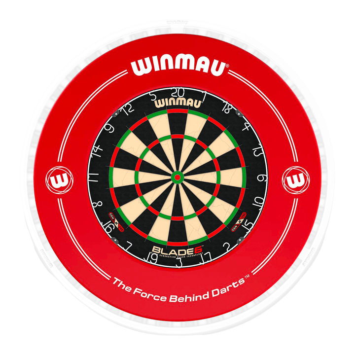 Winmau Blade 6 Dartboard, Surround & Ice White Plasma Light Bundle Blade 6 / Red / Winmau Plasma Ice White Boards
