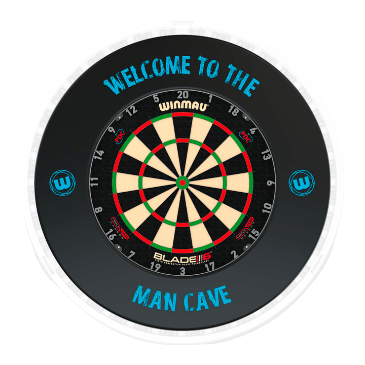 Winmau Blade 6 Dartboard, Surround & Ice White Plasma Light Bundle Blade 6 Triple Core / Man Cave / Winmau Plasma Ice White Boards