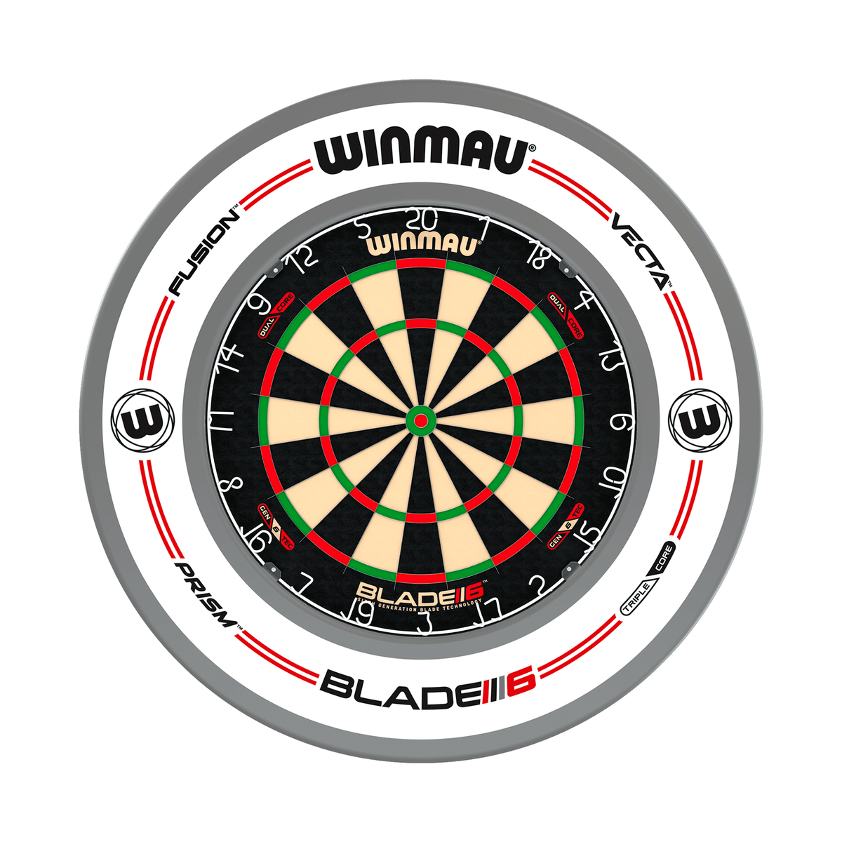 Winmau Blade 6 Dual Core Dartboard & Surround Bundle Dartboard Bundles