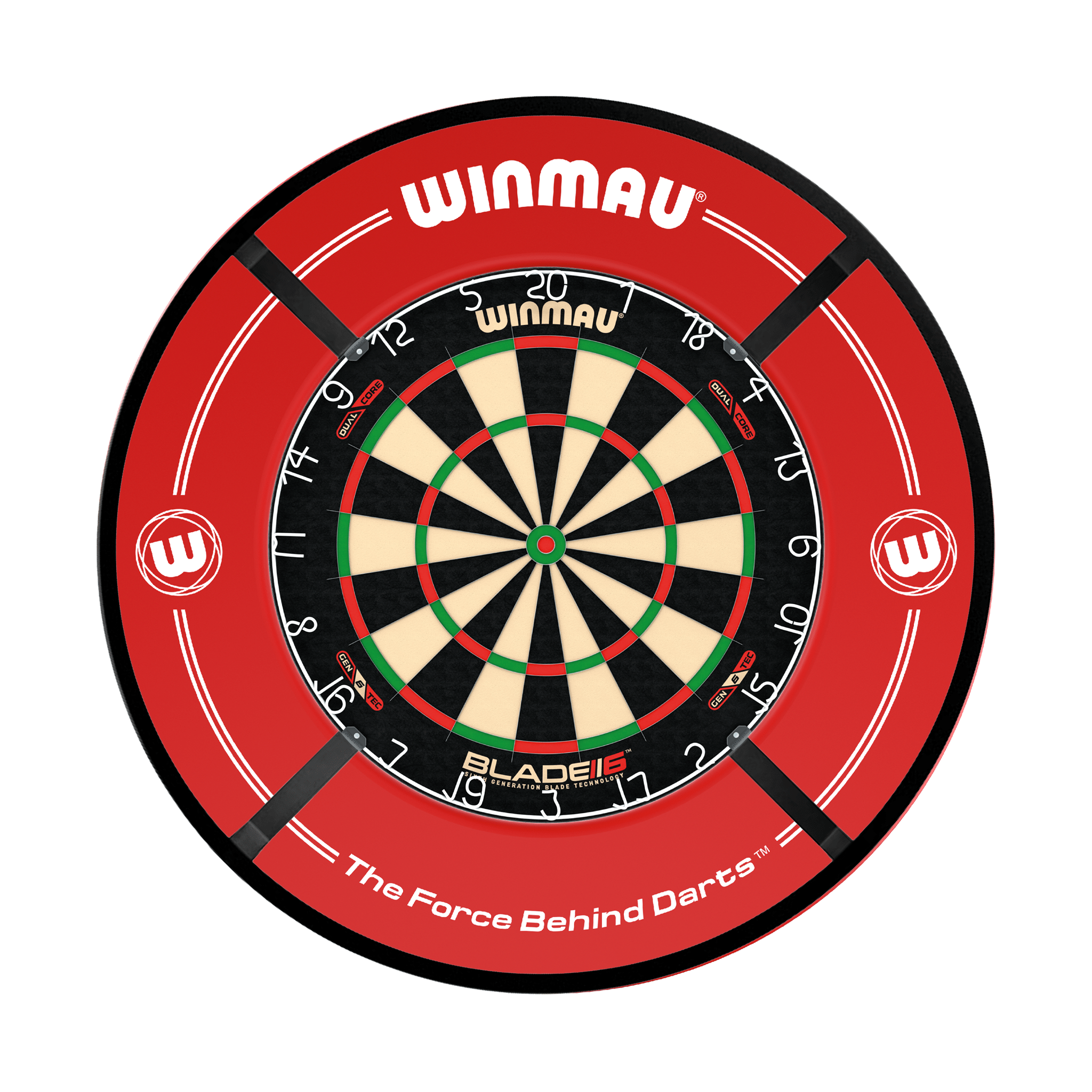 Winmau Blade 6 Dual Core Dartboard, Surround & Corona Light Bundle Blade 6 Dual Core / Red / Target Corona Vision Boards