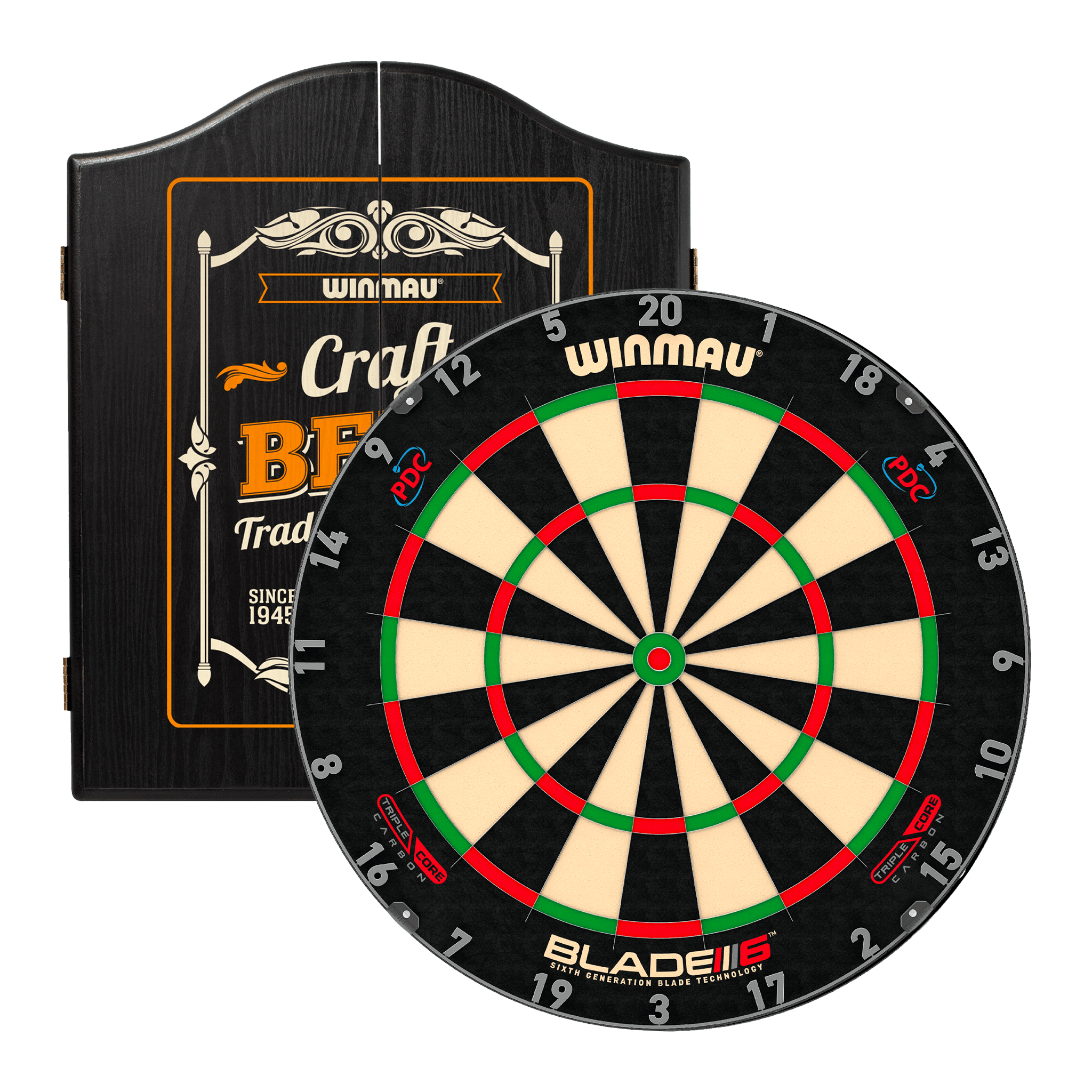 Blade 6 Triple Core Dartboard & Cabinet Bundle