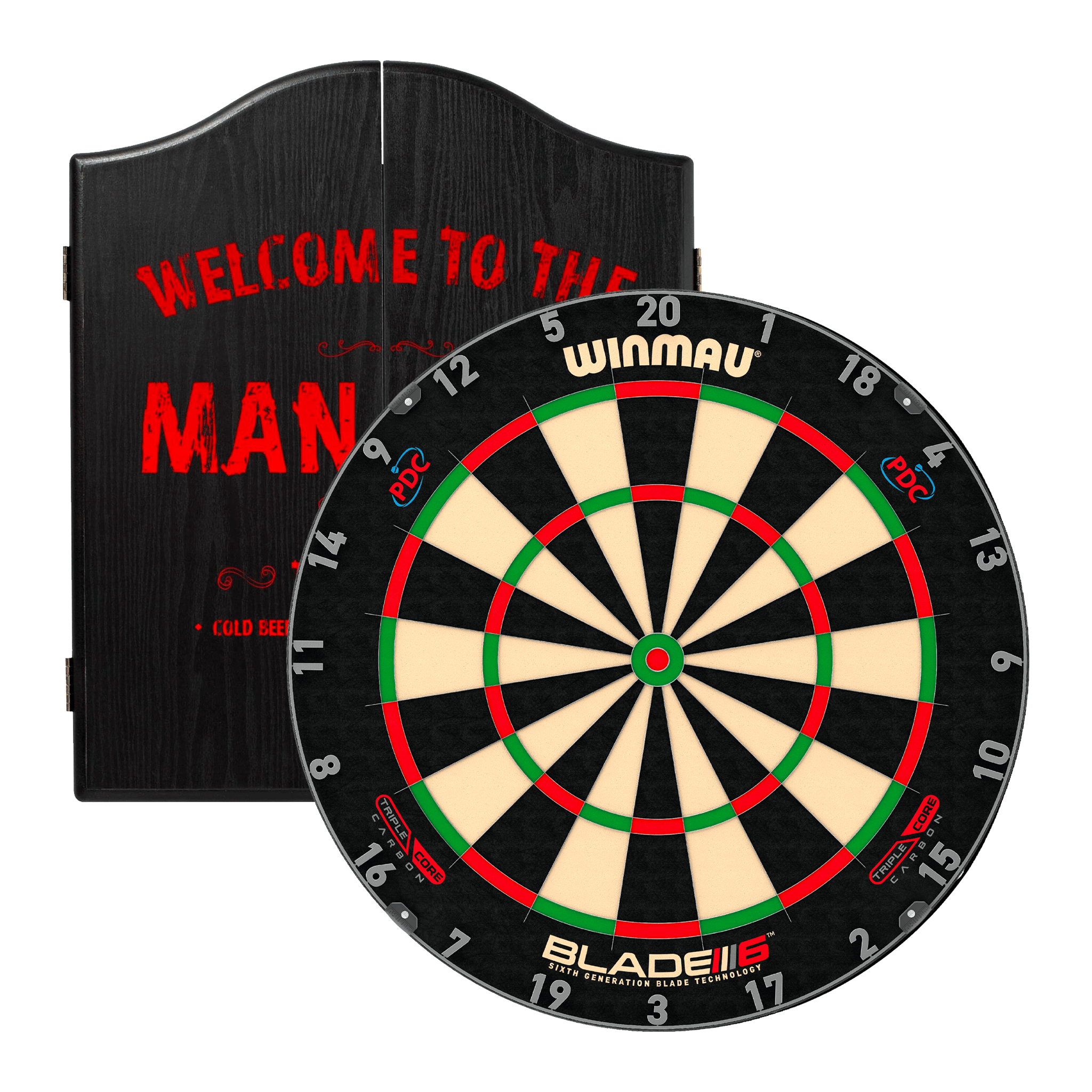 Blade 6 Triple Core Dartboard & Cabinet Bundle