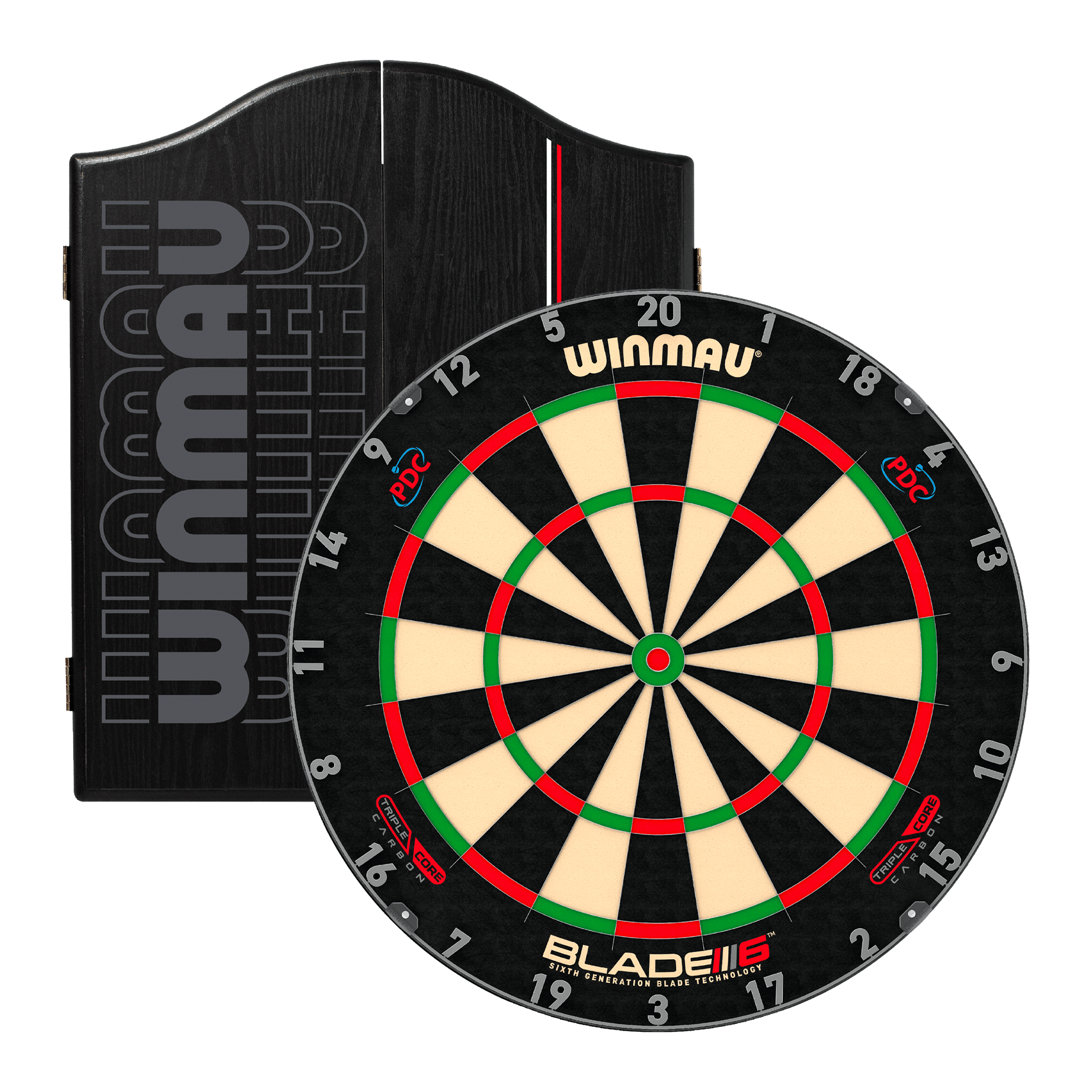 Blade 6 Triple Core Dartboard & Cabinet Bundle