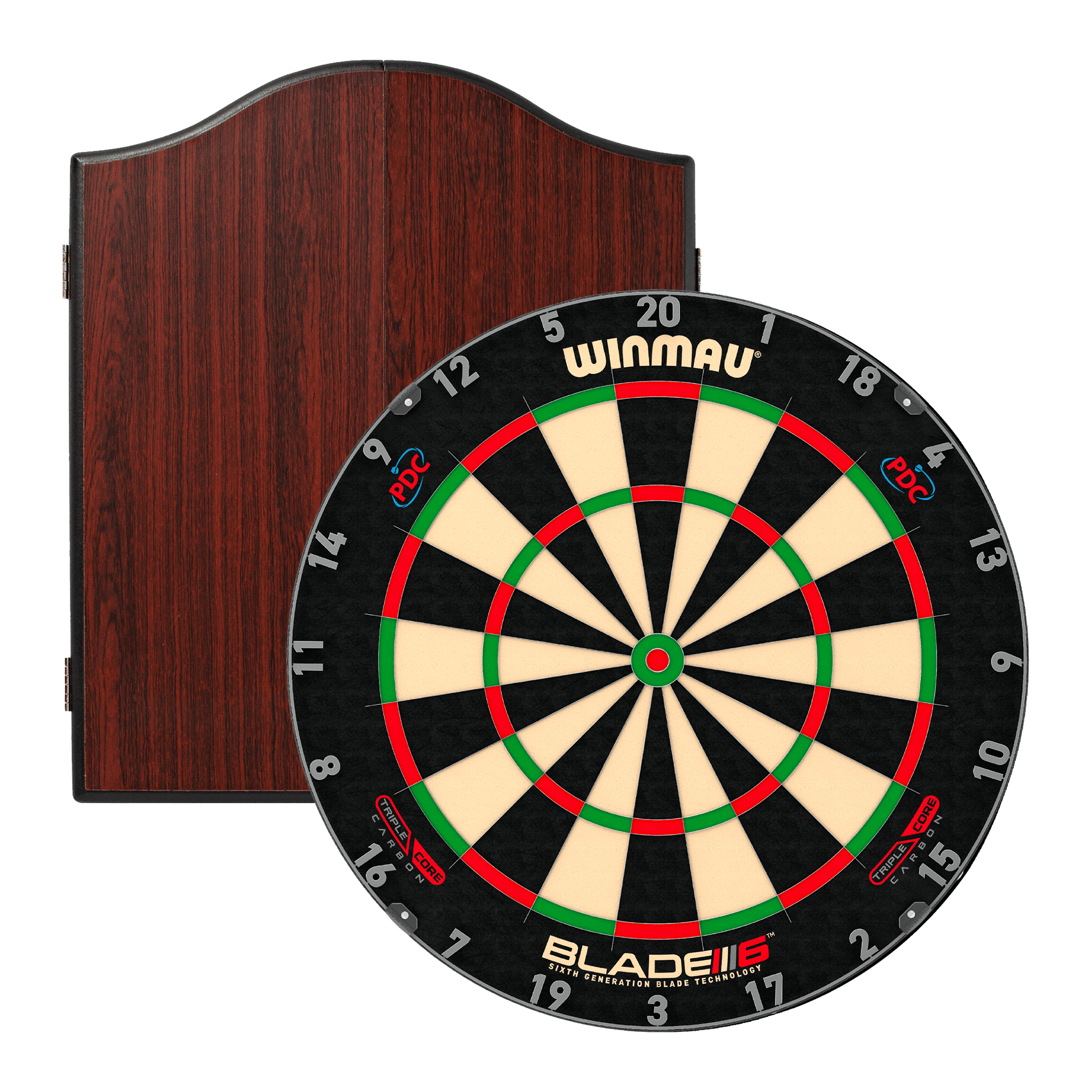 Blade 6 Triple Core Dartboard & Cabinet Bundle