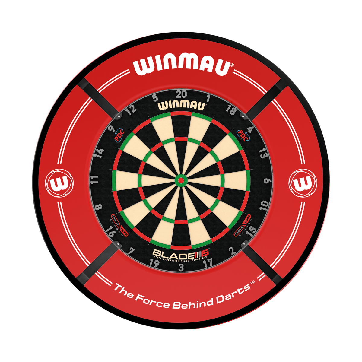 Winmau Blade 6 Triple Core Dartboard, Surround & Corona Light Bundle Dartboard Bundles