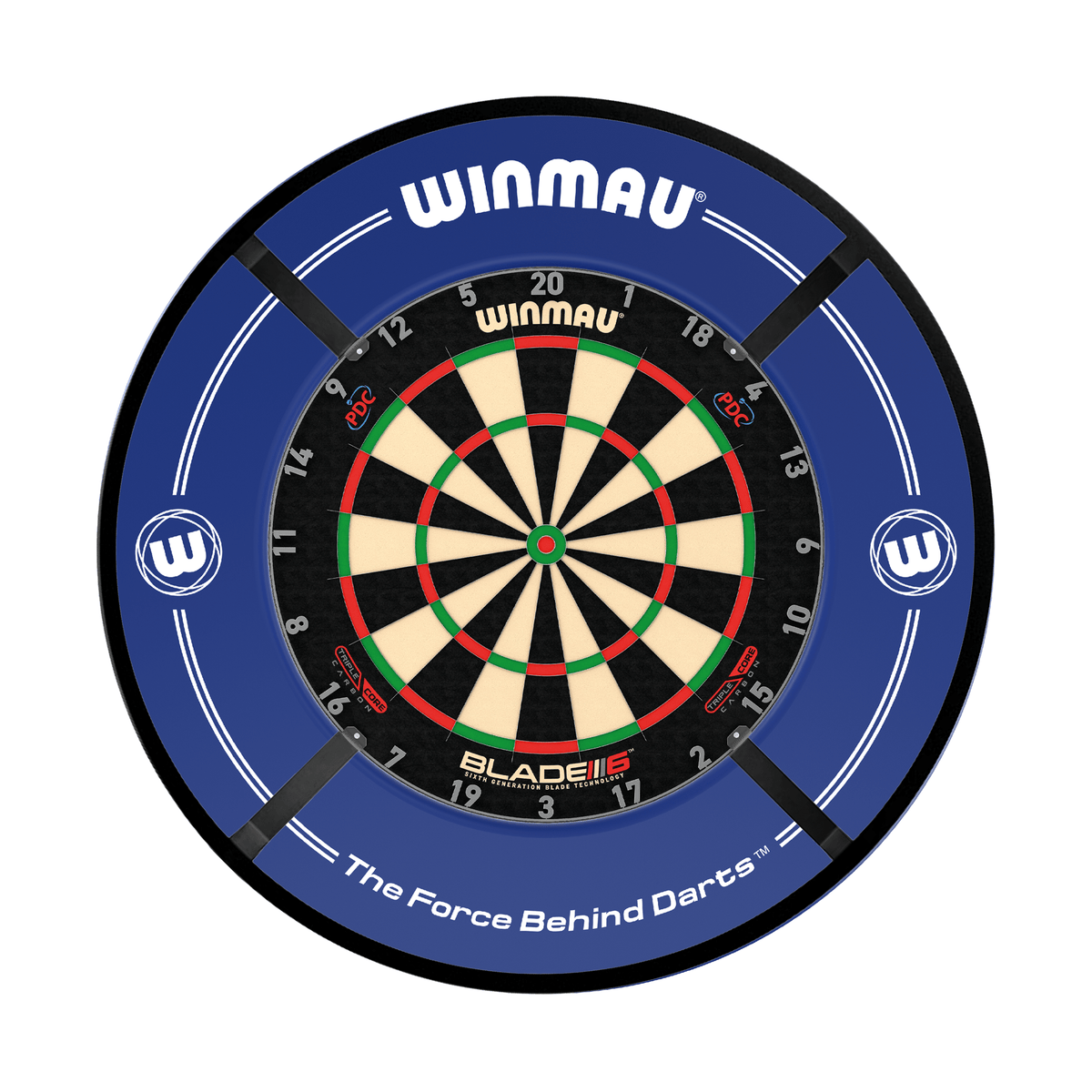 Winmau Blade 6 Triple Core Dartboard, Surround & Corona Light Bundle Dartboard Bundles