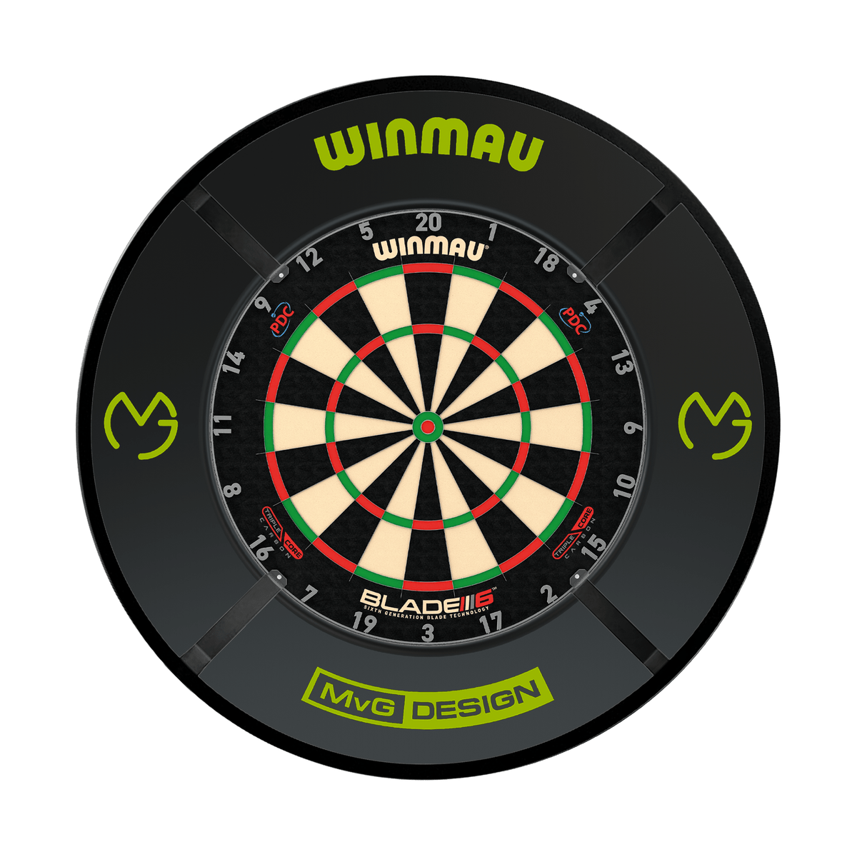 Winmau Blade 6 Triple Core Dartboard, Surround & Corona Light Bundle Dartboard Bundles
