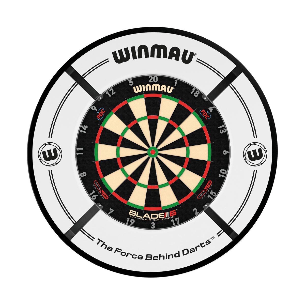 Winmau Blade 6 Triple Core Dartboard, Surround & Corona Light Bundle Dartboard Bundles