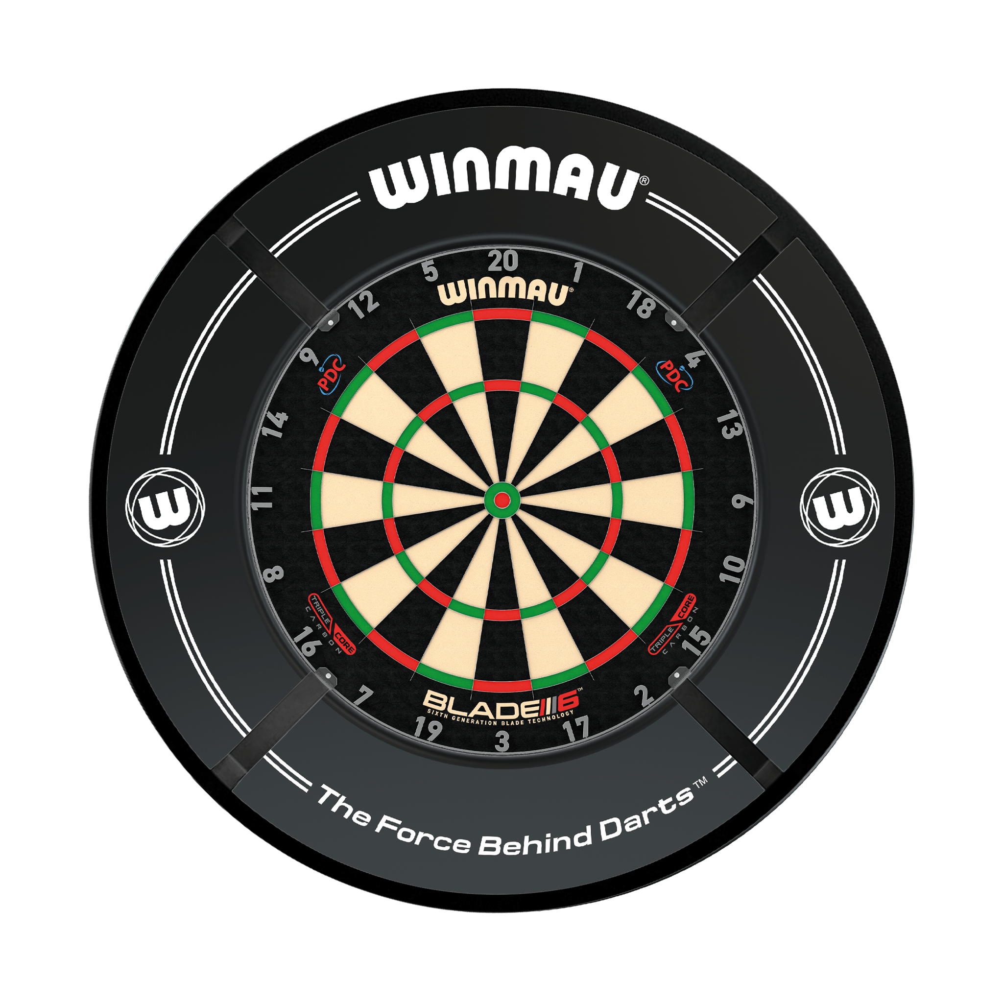 Winmau Blade 6 Triple Core Dartboard, Surround & Corona Light Bundle Dartboard Bundles