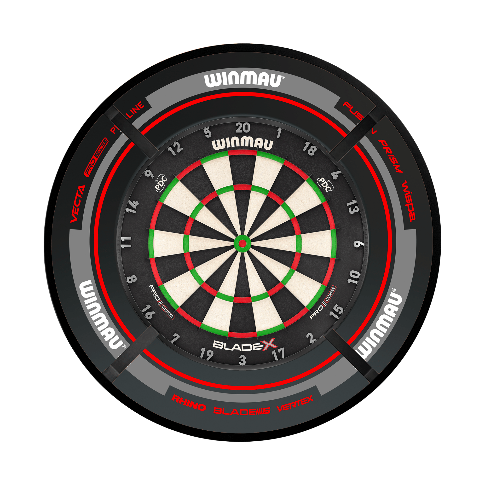 Blade X Dartboard, Surround & Corona Light Bundle