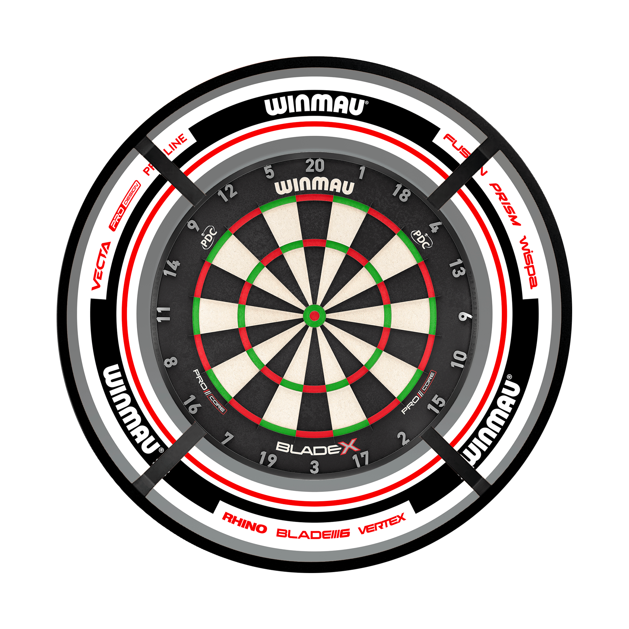 Blade X Dartboard, Surround & Corona Light Bundle