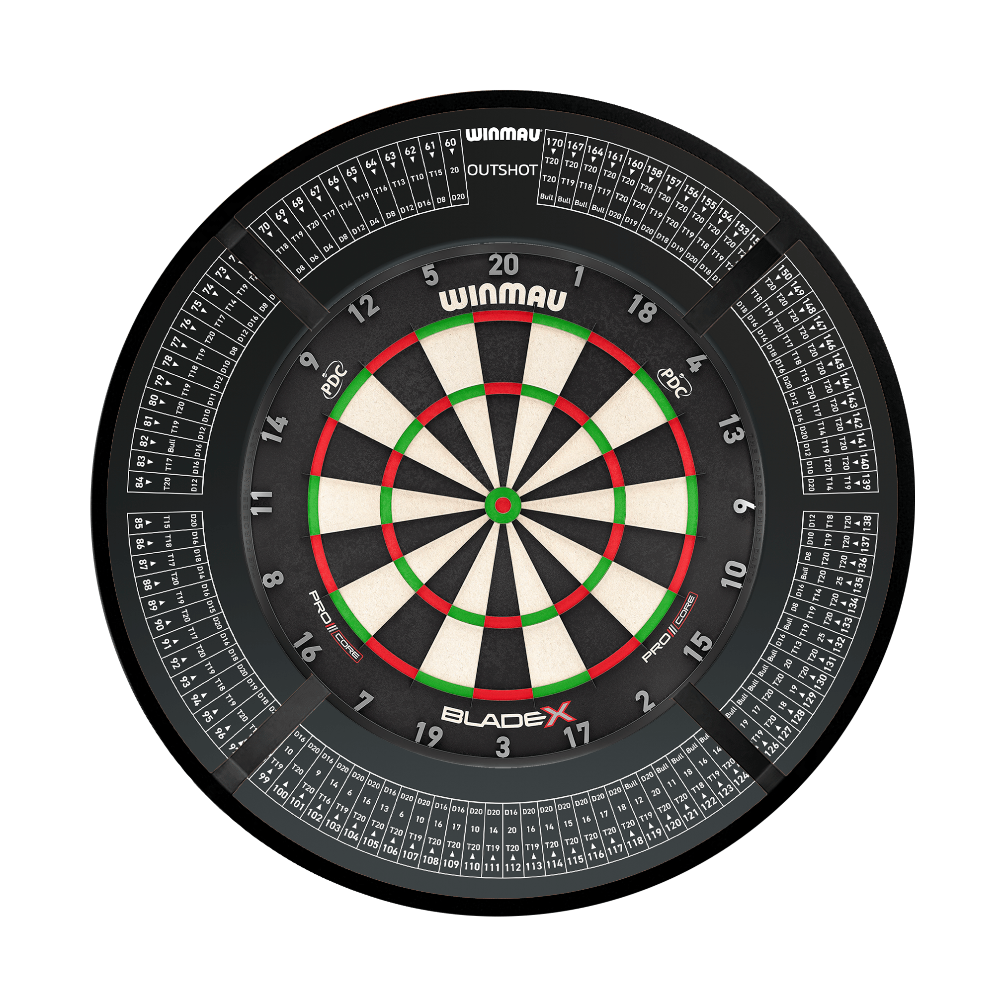 Blade X Dartboard, Surround & Corona Light Bundle