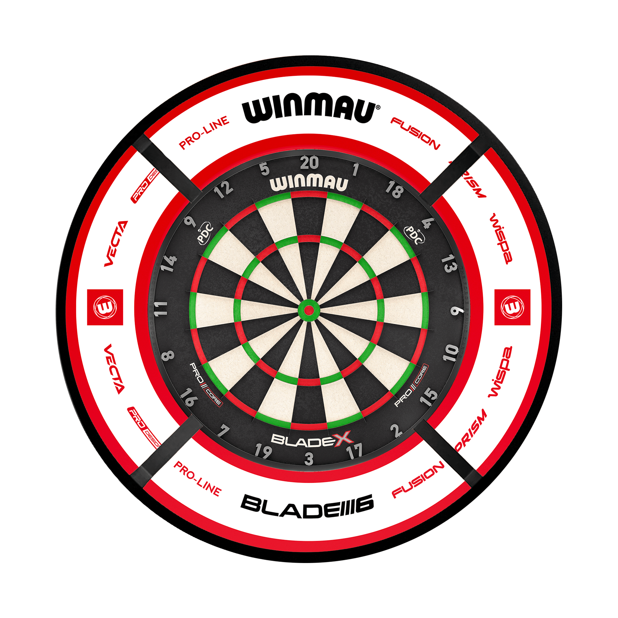 Blade X Dartboard, Surround & Corona Light Bundle