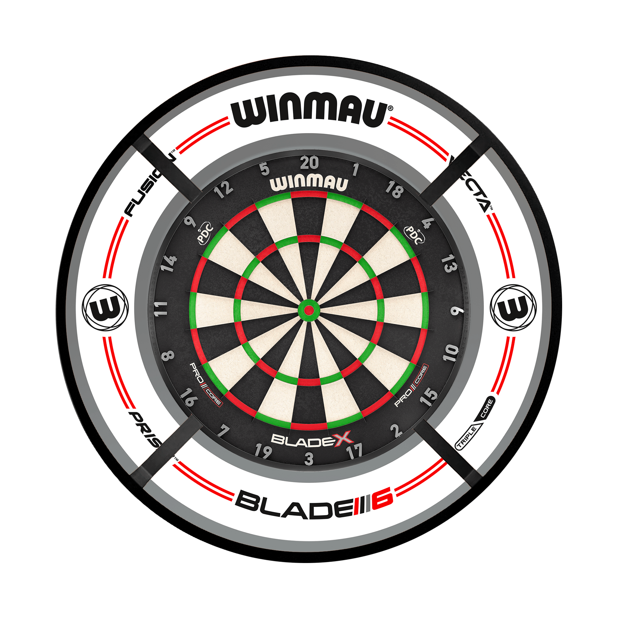 Blade X Dartboard, Surround & Corona Light Bundle