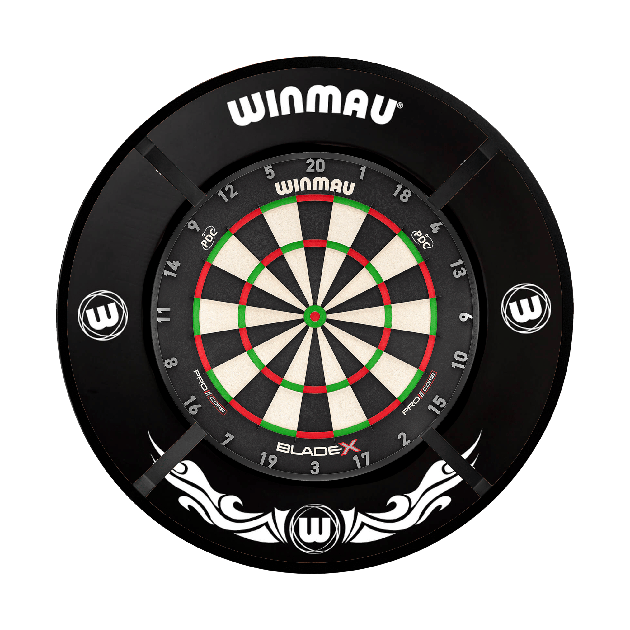 Blade X Dartboard, Surround & Corona Light Bundle