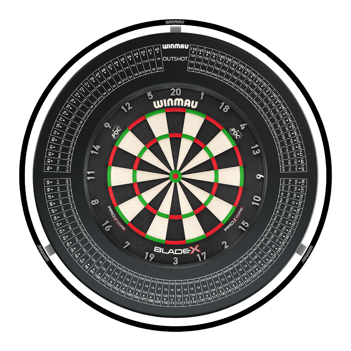 Winmau Blade X Dartboard, Surround & Plasma Light Bundle Dartboard Bundles