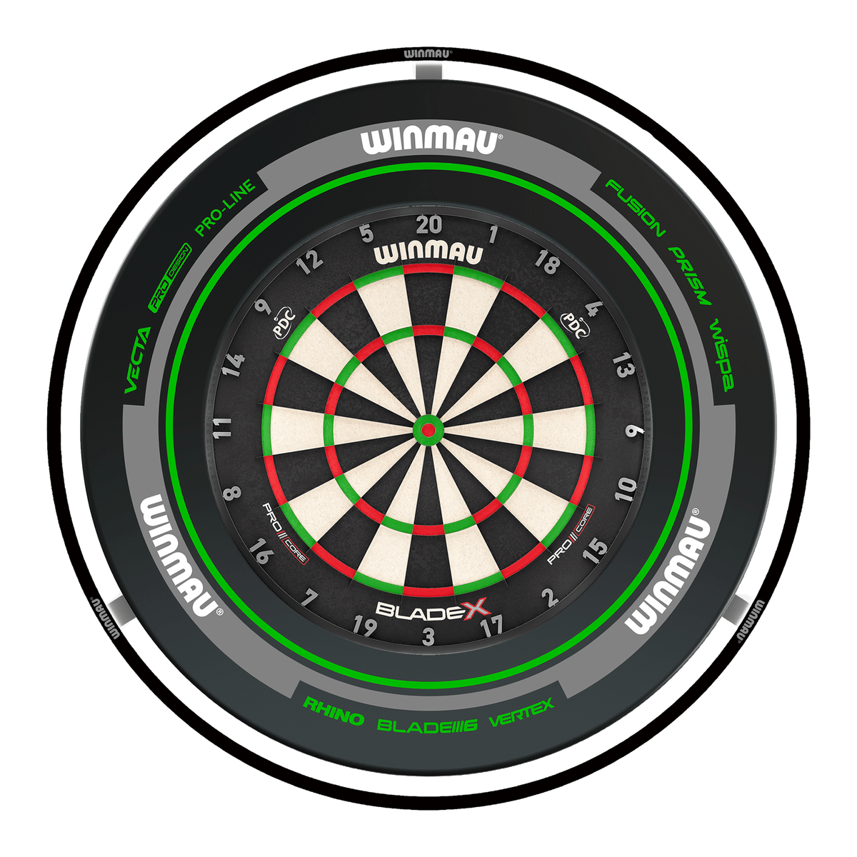 Winmau Blade X Dartboard, Surround & Plasma Light Bundle Dartboard Bundles