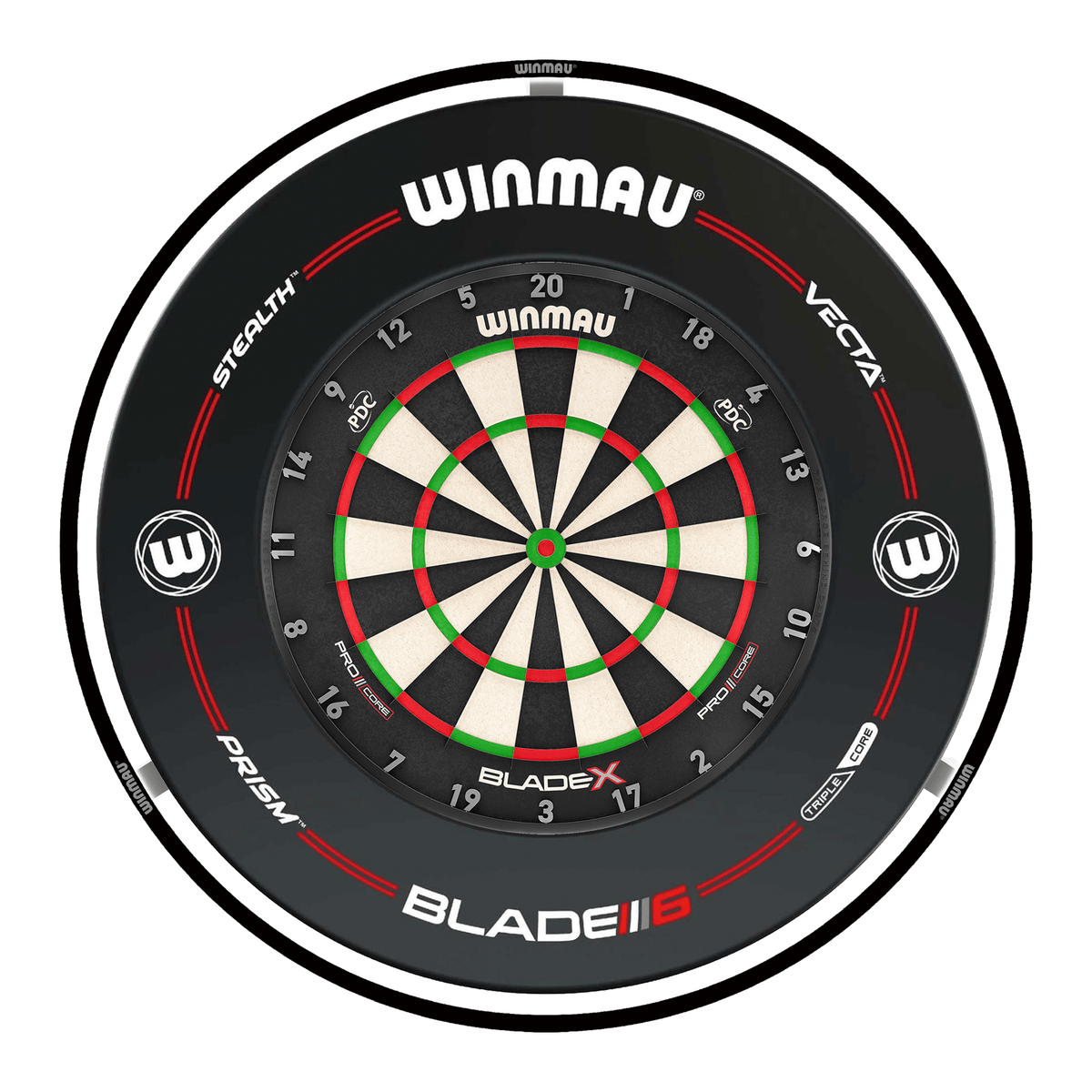 Winmau Blade X Dartboard, Surround & Plasma Light Bundle Dartboard Bundles
