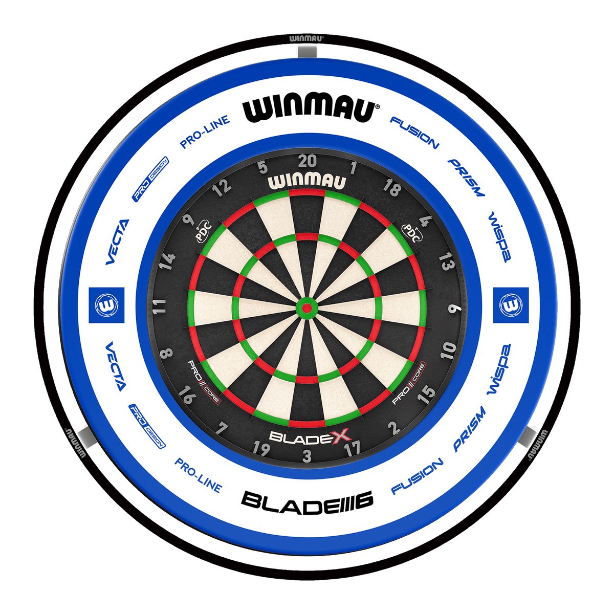 Winmau Blade X Dartboard, Surround & Plasma Light Bundle Dartboard Bundles