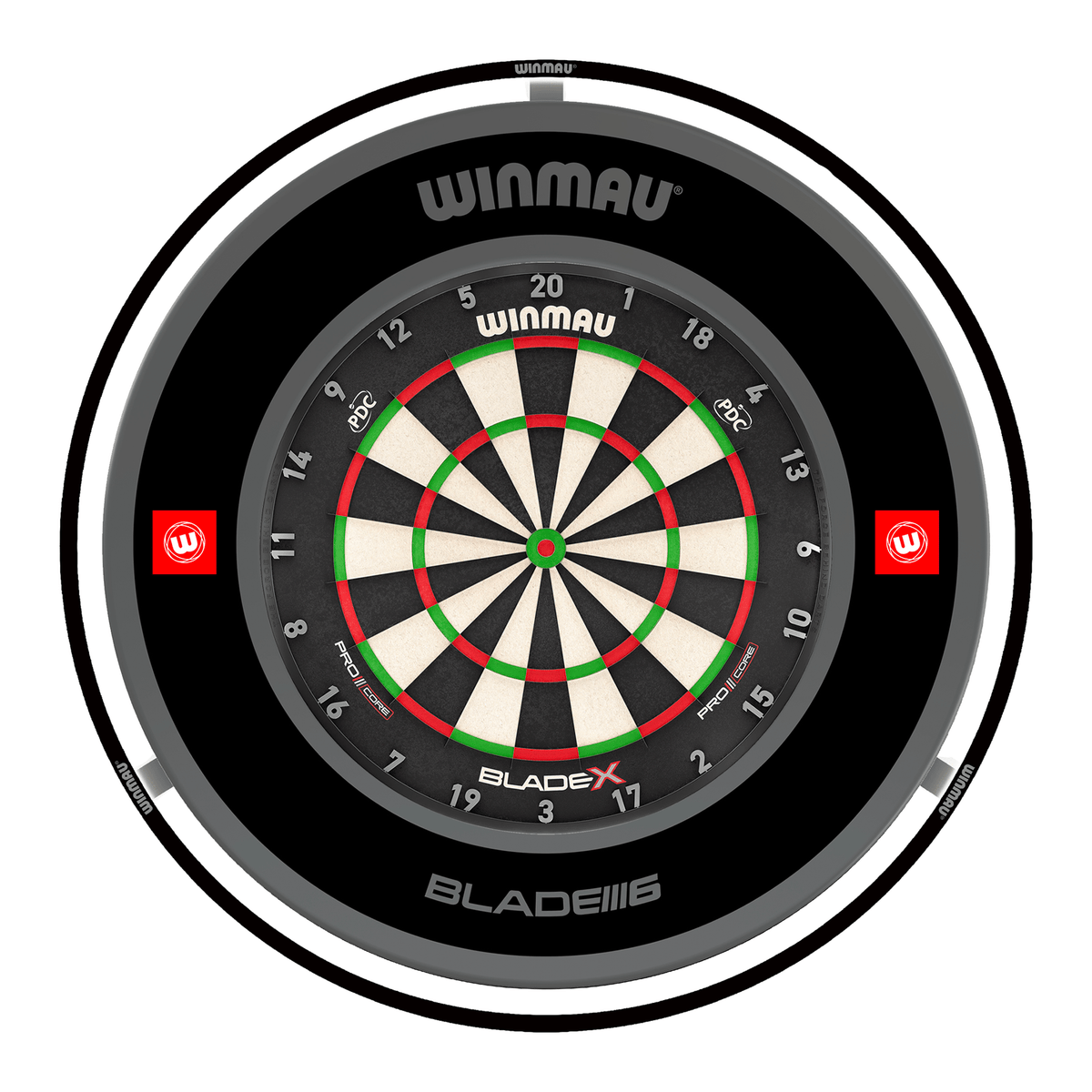 Winmau Blade X Dartboard, Surround & Plasma Light Bundle Dartboard Bundles