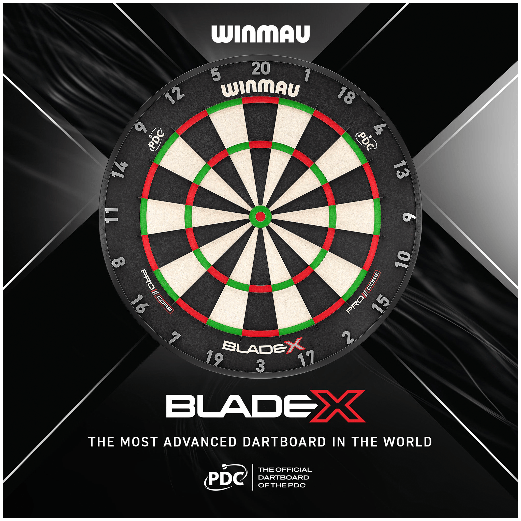 Blade X Dartboard, Surround & Corona Light Bundle