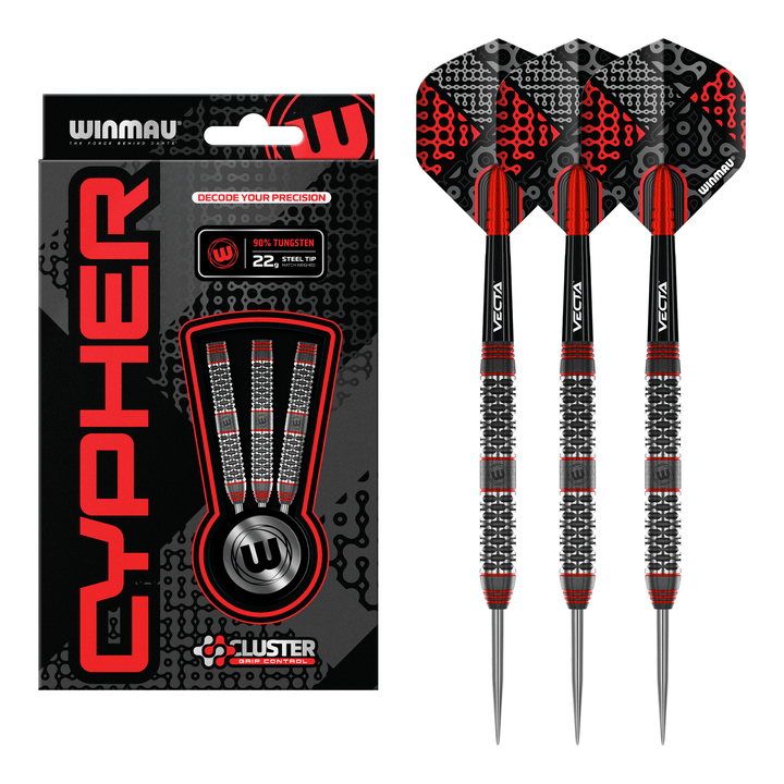Winmau Cypher - 90% Tungsten Steel Tip Darts 22 Grams Darts