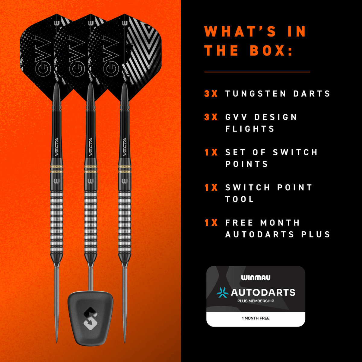 Winmau Gian Van Veen TS Switch Point - 90% Tungsten Steel Tip Darts Darts