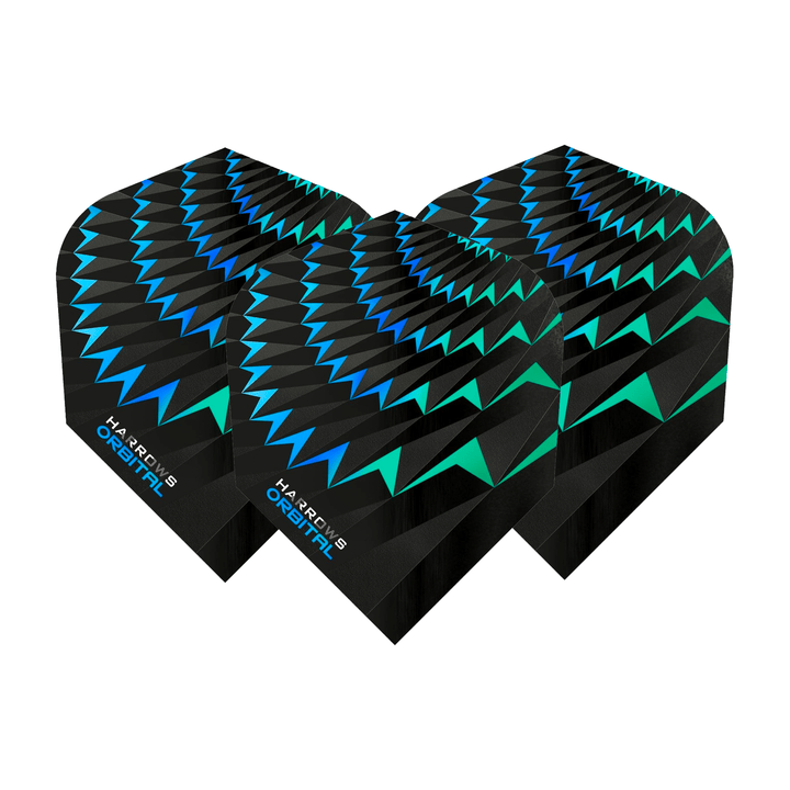 Harrows Orbital No. 6 Dart Flights Aqua/Green Flights