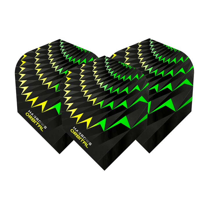 Harrows Orbital No. 6 Dart Flights Yellow/Green Flights